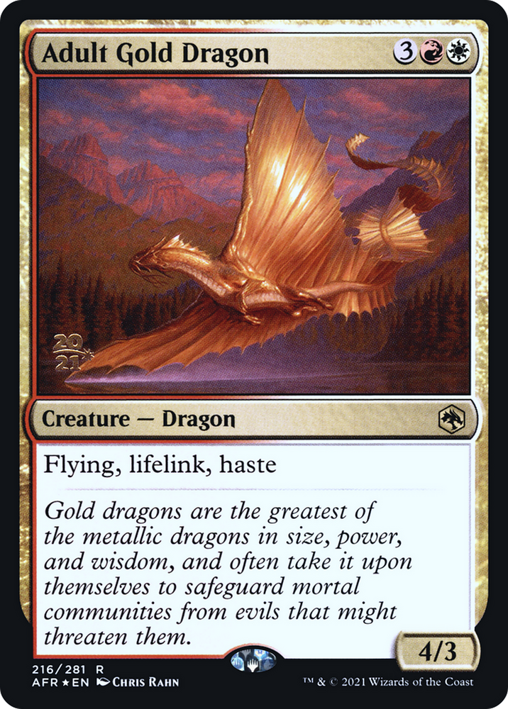 Adult Gold Dragon (PRE-216) - Adventures in the Forgotten Realms Promos Foil