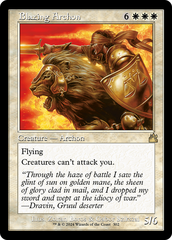 Blazing Archon (Retro Frame) (RVR-302) - Ravnica Remastered