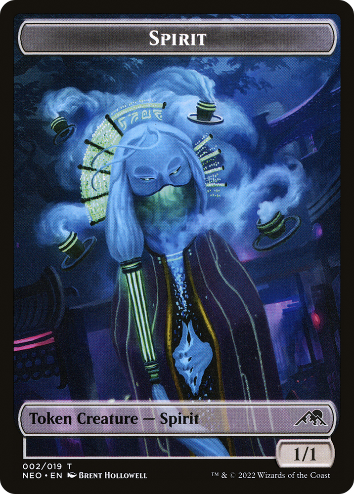 Spirit Token (002) (NEO-002) - Kamigawa: Neon Dynasty Tokens Foil