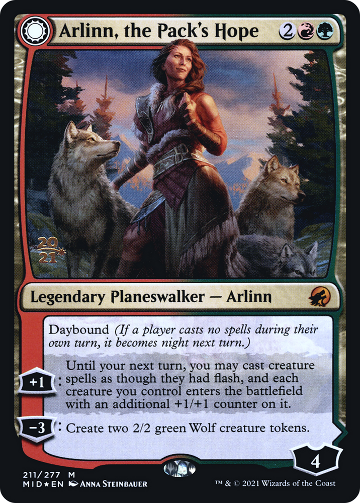 Arlinn, the Pack's Hope (PRE-211S) - Innistrad: Midnight Hunt Promos: (Double Faced Transform) Foil