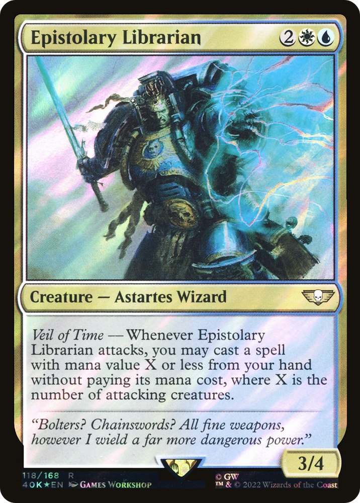 Epistolary Librarian (Surge Foil) (40K-118★) - Warhammer 40,000 Commander Foil