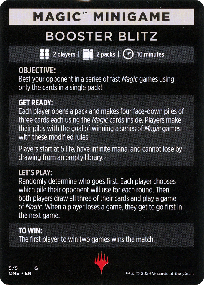 Booster Blitz (MONE-005) - Phyrexia: All Will Be One Minigames Foil