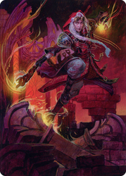 Jaya, Fiery Negotiator // Jaya, Fiery Negotiator (ADMU-035) - Dominaria United Art Series (Borderless)
