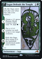 Jugan Defends the Temple (PRE-194S) - Kamigawa: Neon Dynasty Promos: (fandfc, enchantment) Foil