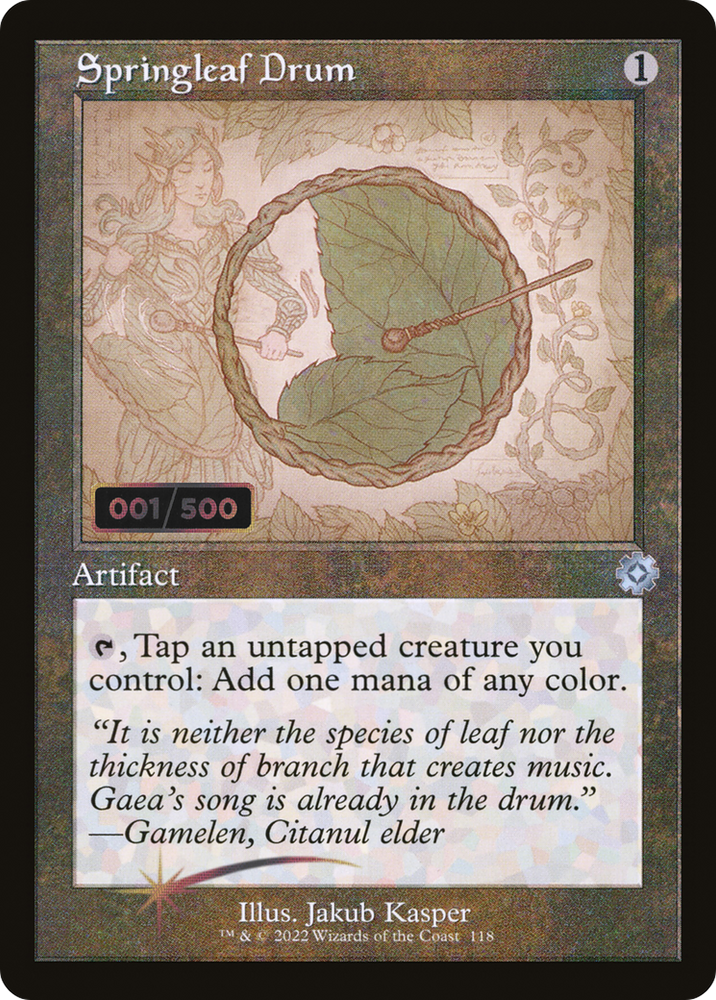 Springleaf Drum (Schematic) (Serial Numbered) (BRR-118) - The Brothers' War Retro Artifacts Foil