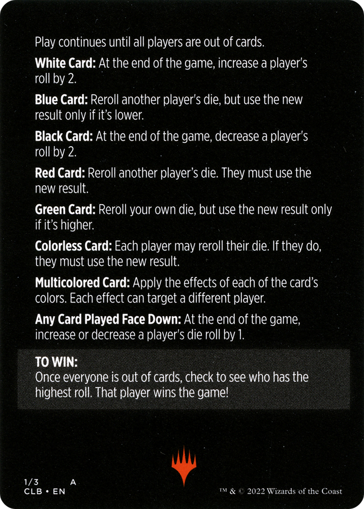 Roll for Initiative // Roll for Initiative (cont'd) (MCLB-001) - Commander Legends: Battle for Baldur's Gate Minigames