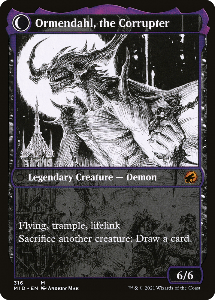 Jerren, Corrupted Bishop (Showcase) (MID-316) - Innistrad: Midnight Hunt: (Showcase, Double Faced Transform) Foil