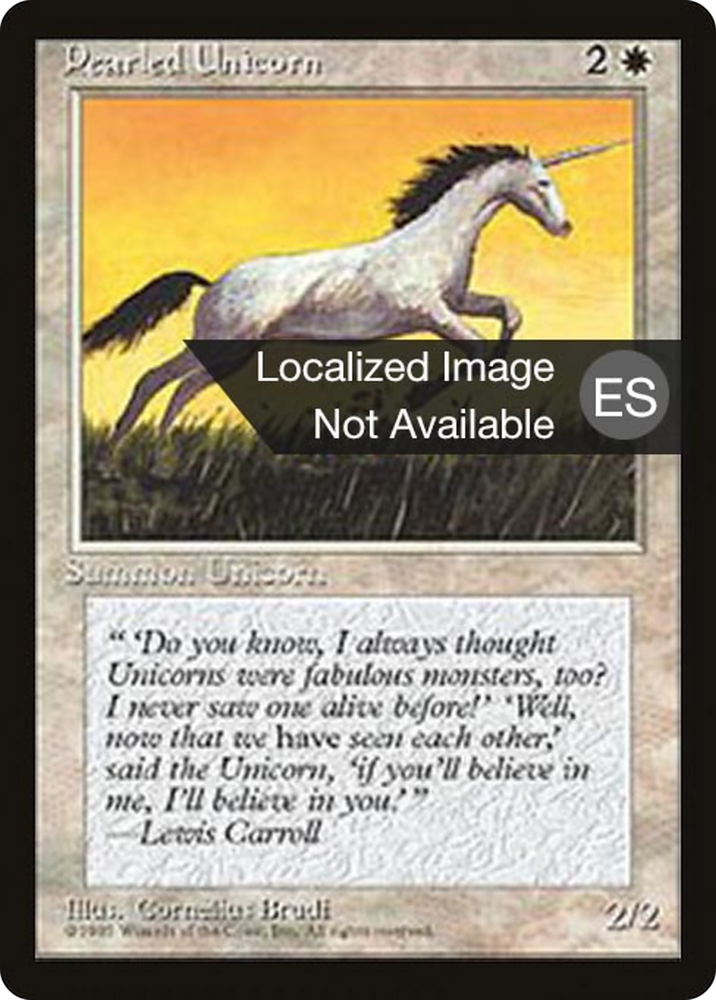 Pearled Unicorn (4BB-039) - Fourth Edition Foreign Black Border