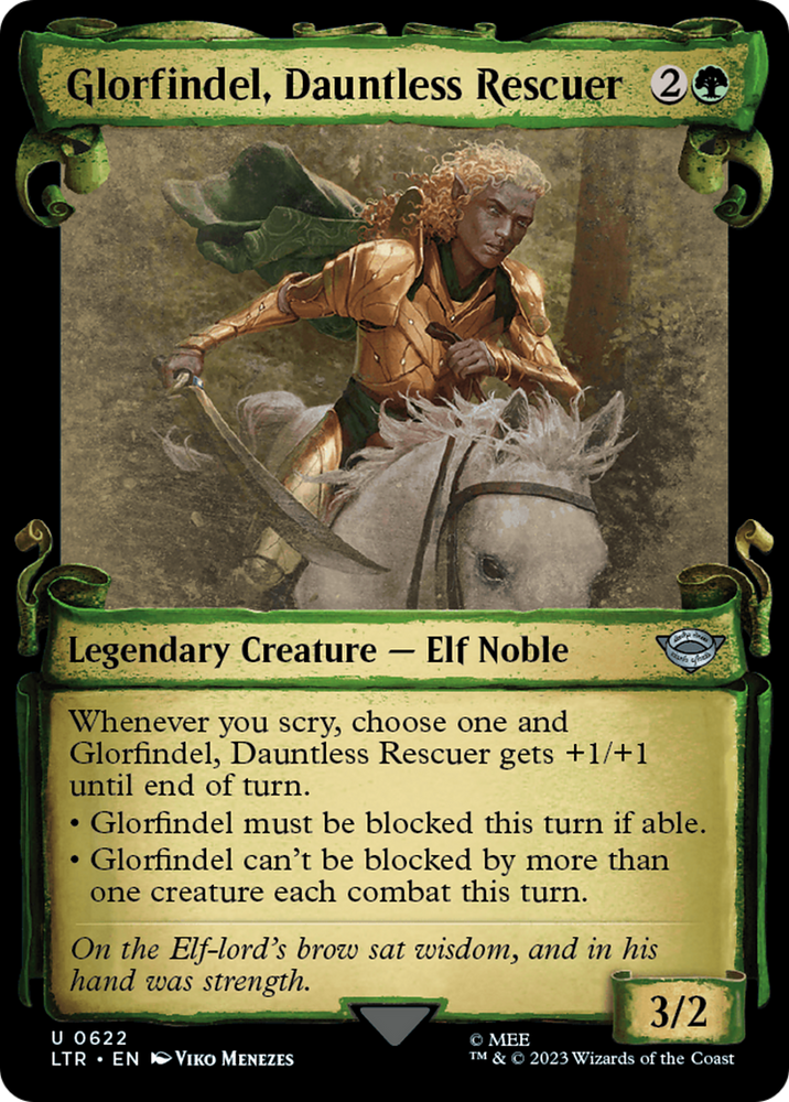 Glorfindel, Dauntless Rescuer (Showcase Scrolls) (LTR-622) - The Lord of the Rings: Tales of Middle-earth: (Showcase) Foil