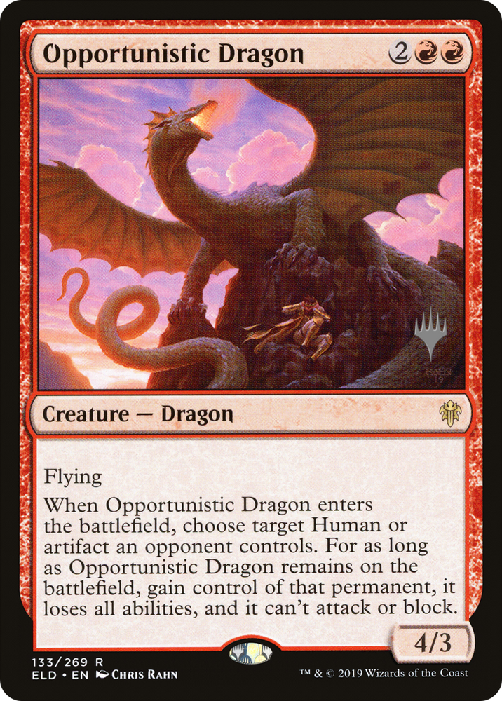 Opportunistic Dragon (PPELD-133P) - Throne of Eldraine Promos Foil