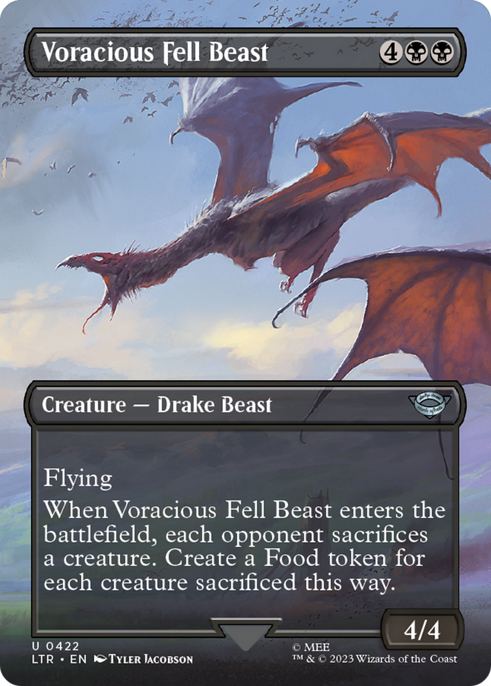 Voracious Fell Beast (Borderless) (LTR-422) - The Lord of the Rings: Tales of Middle-earth (Borderless) Foil
