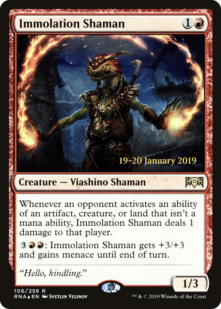 Immolation Shaman (PRE-106) - Ravnica Allegiance Promos Foil