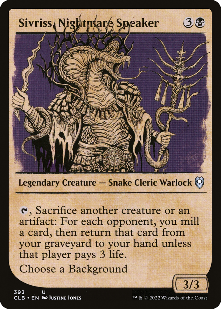 Sivriss, Nightmare Speaker (Showcase) (CLB-393) - Commander Legends: Battle for Baldur's Gate: (Showcase)