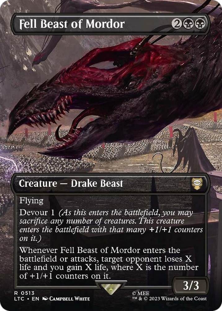 Fell Beast of Mordor (Borderless) (LTC-513) - Tales of Middle-earth Commander (Borderless)