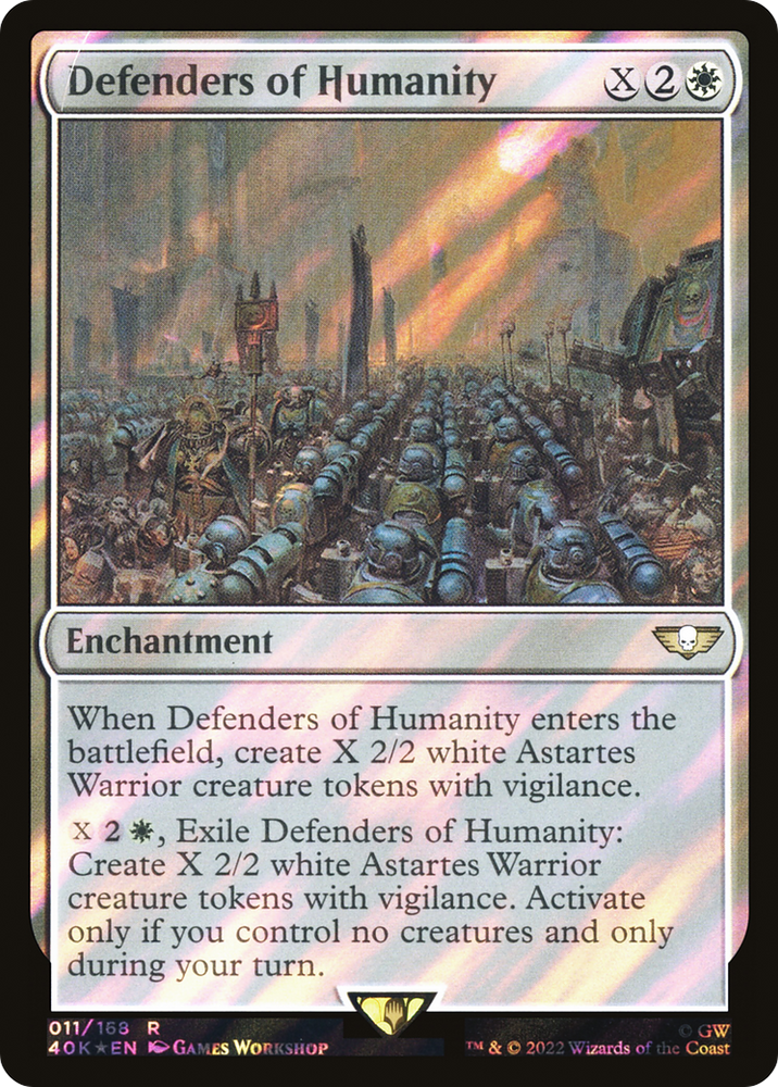 Defenders of Humanity (Surge Foil) (40K-11★) - Warhammer 40,000 Commander Foil