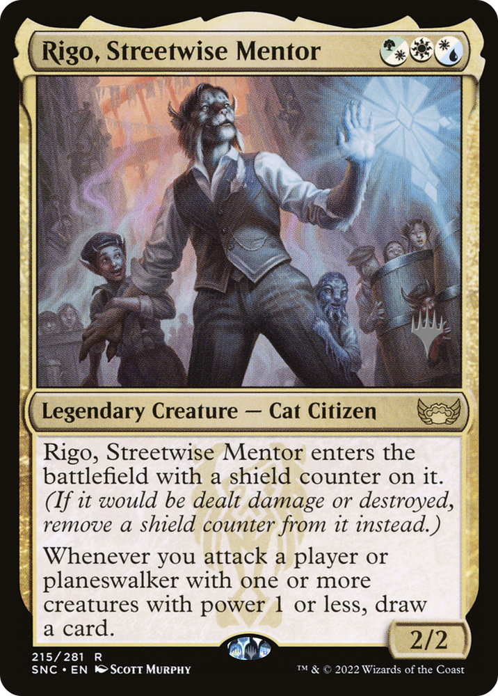 Rigo, Streetwise Mentor (PPSNC-215P) - Streets of New Capenna Promos