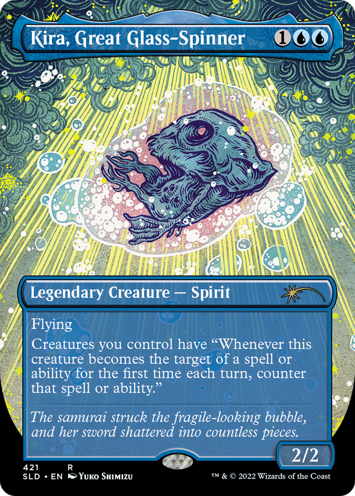 Kira, Great Glass-Spinner (Borderless) (SLD-421) - Secret Lair Drop (Borderless) Foil