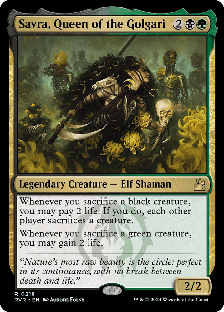 Savra, Queen of the Golgari (RVR-218) - Ravnica Remastered