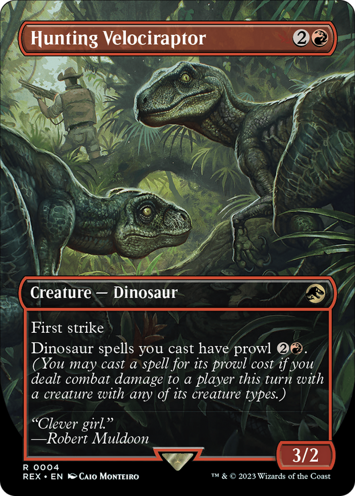 Hunting Velociraptor (Borderless) (REX-004) - Jurassic World Collection (Borderless)