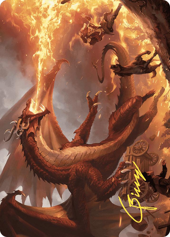 Realm-Scorcher Hellkite // Realm-Scorcher Hellkite (AWOE-019) - Wilds of Eldraine Art Series (Borderless) Foil