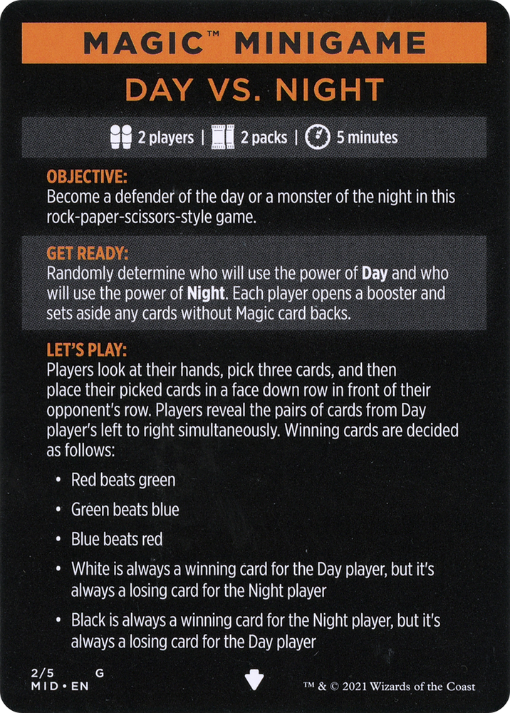 Day Vs. Night // Day vs. Night (cont'd) (MMID-002) - Innistrad: Midnight Hunt Minigames Foil