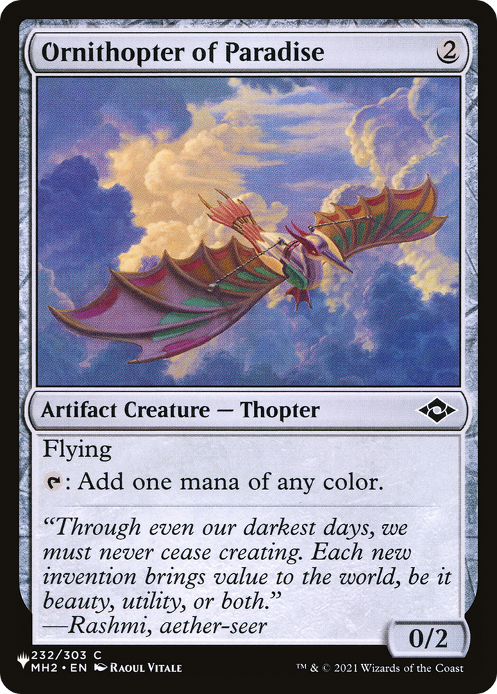 Ornithopter of Paradise (LIST-232/303) - The List