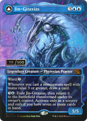 Jin-Gitaxias (Serial Numbered) (MOM-339) - March of the Machine (Borderless) Foil