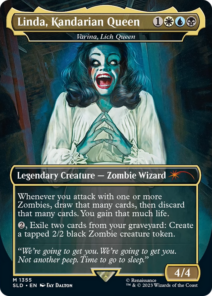 Linda, Kandarian Queen - Varina, Lich Queen (SLD-1355) - Secret Lair Drop / Linda, Kandarian Queen (Borderless) Foil