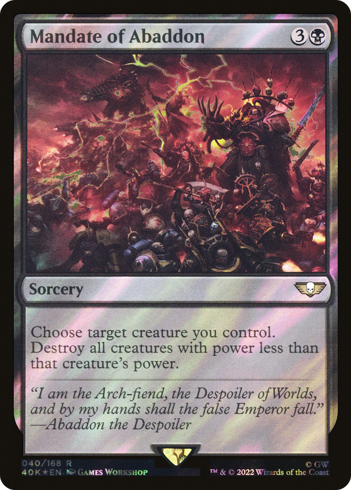 Mandate of Abaddon (Surge Foil) (40K-40★) - Warhammer 40,000 Commander Foil