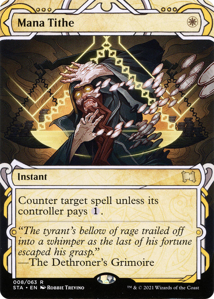 Mana Tithe (STA-008) - Strixhaven Mystical Archive: (Showcase) (Borderless) Foil