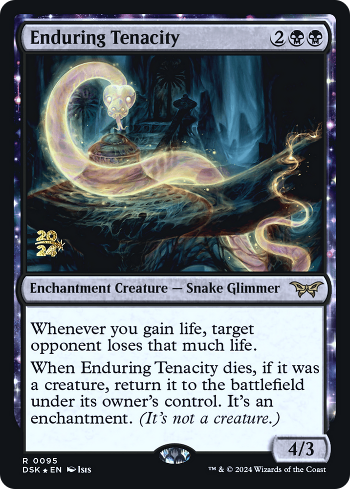 Enduring Tenacity (PRE-095) - Duskmourn: House of Horror Promos: (enchantment) Foil