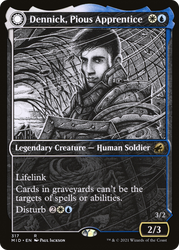 Dennick, Pious Apprentice (Showcase) (MID-317) - Innistrad: Midnight Hunt: (Showcase, Double Faced Transform) Foil