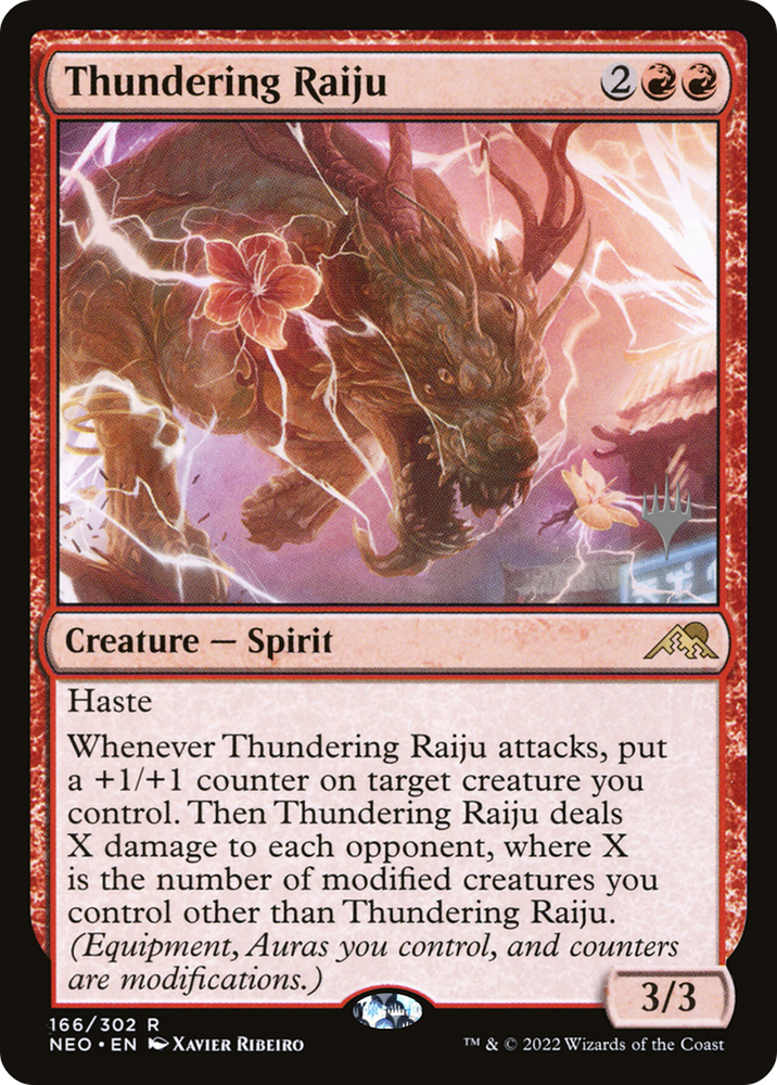 Thundering Raiju (PPNEO-166P) - Kamigawa: Neon Dynasty Promos Foil