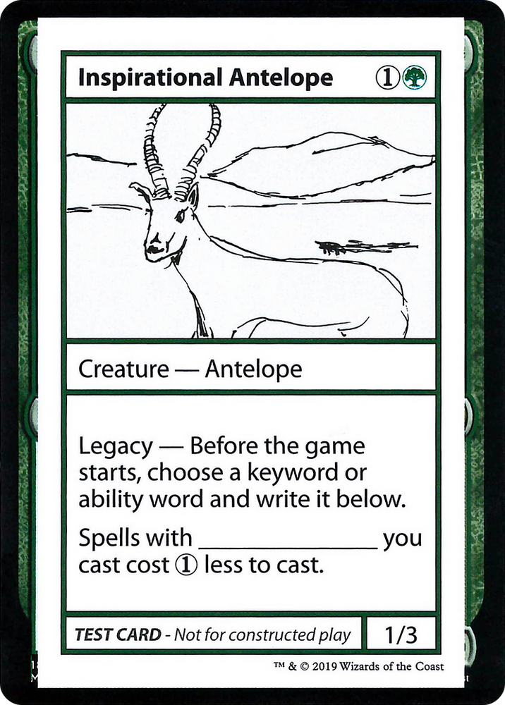 Inspirational Antelope (No PW Symbol) (CMB1-078) - Mystery Booster Playtest Cards 2021