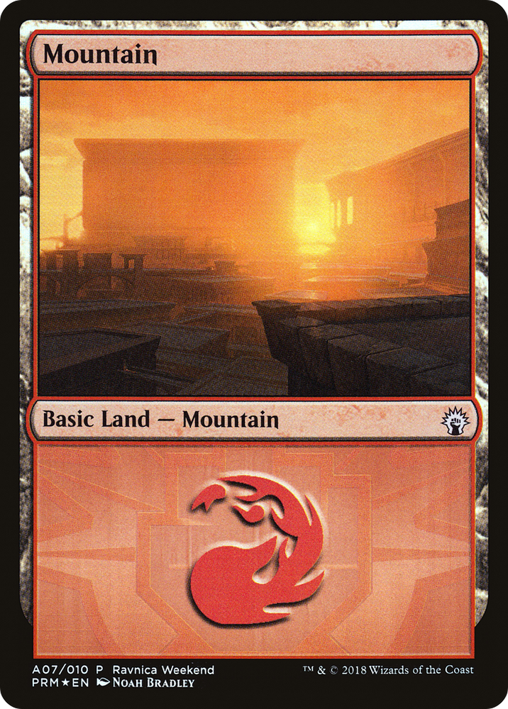 Mountain - Boros (A07) (LARP-A07) - GRN Ravnica Weekend Foil