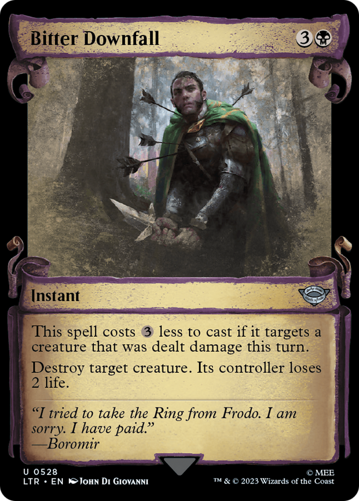 Bitter Downfall (Showcase Scrolls) (LTR-528) - The Lord of the Rings: Tales of Middle-earth: (Showcase) Foil
