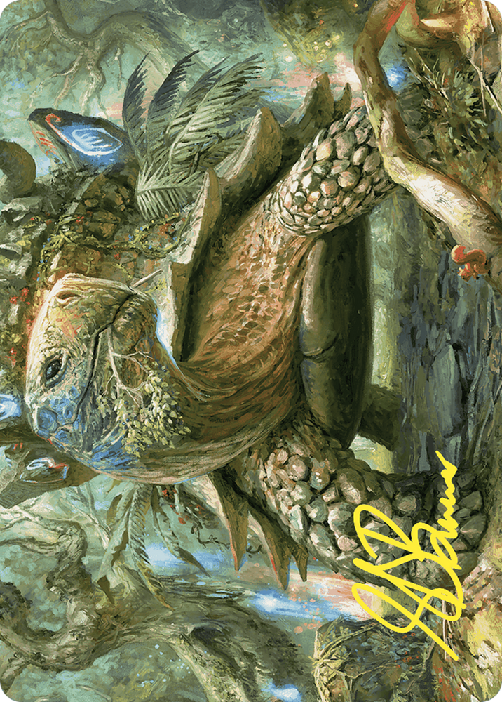 Blossoming Tortoise // Blossoming Tortoise (AWOE-024) - Wilds of Eldraine Art Series (Borderless) Foil