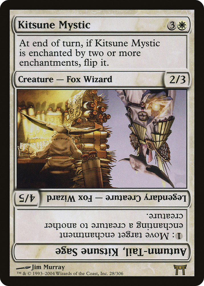 Kitsune Mystic // Autumn-Tail, Kitsune Sage (CHK-028) - Champions of Kamigawa Foil