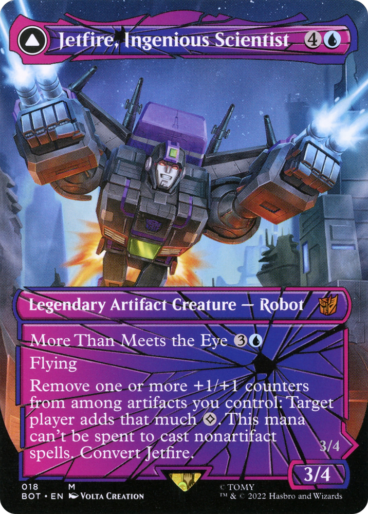 Jetfire, Ingenious Scientist (Shattered Glass) (BOT-018) - Transformers: (convertdfc, shatteredglass) (Borderless) Foil