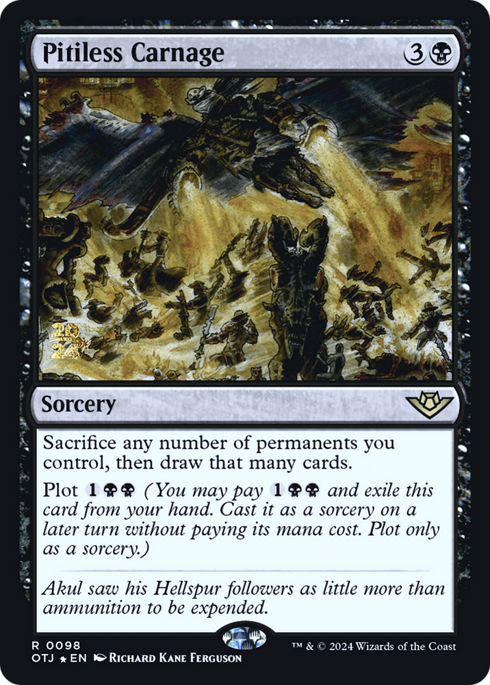 Pitiless Carnage (PRE-098) - Outlaws of Thunder Junction Promos Foil