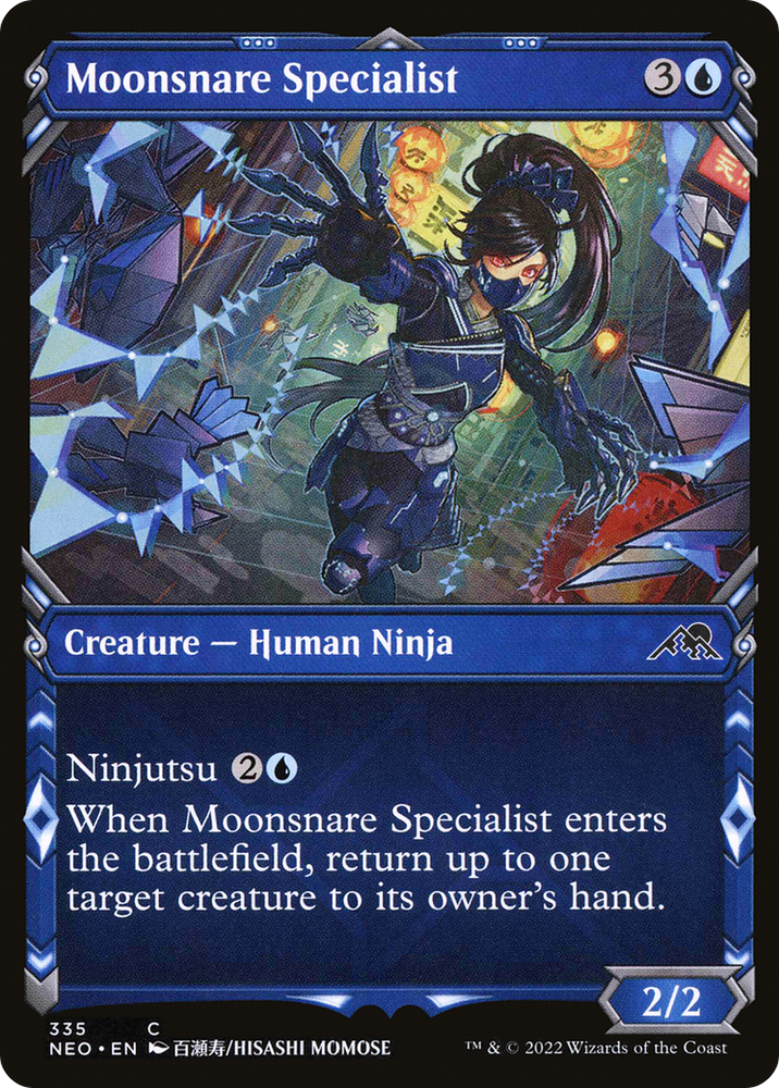 Moonsnare Specialist (Showcase) (NEO-335) - Kamigawa: Neon Dynasty: (Showcase) Foil