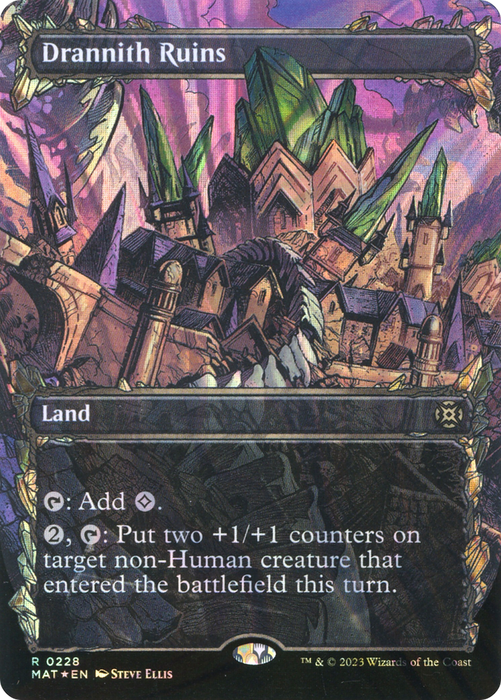 Drannith Ruins (Halo Foil) (MAT-228) - March of the Machine: The Aftermath: (Showcase) (Borderless) Foil