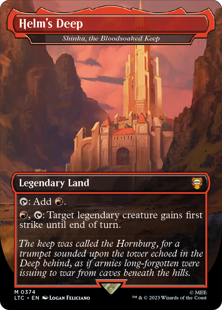 Helm's Deep - Shinka, the Bloodsoaked Keep (LTC-374) - Tales of Middle-earth Commander / Helm's Deep (Borderless) Foil