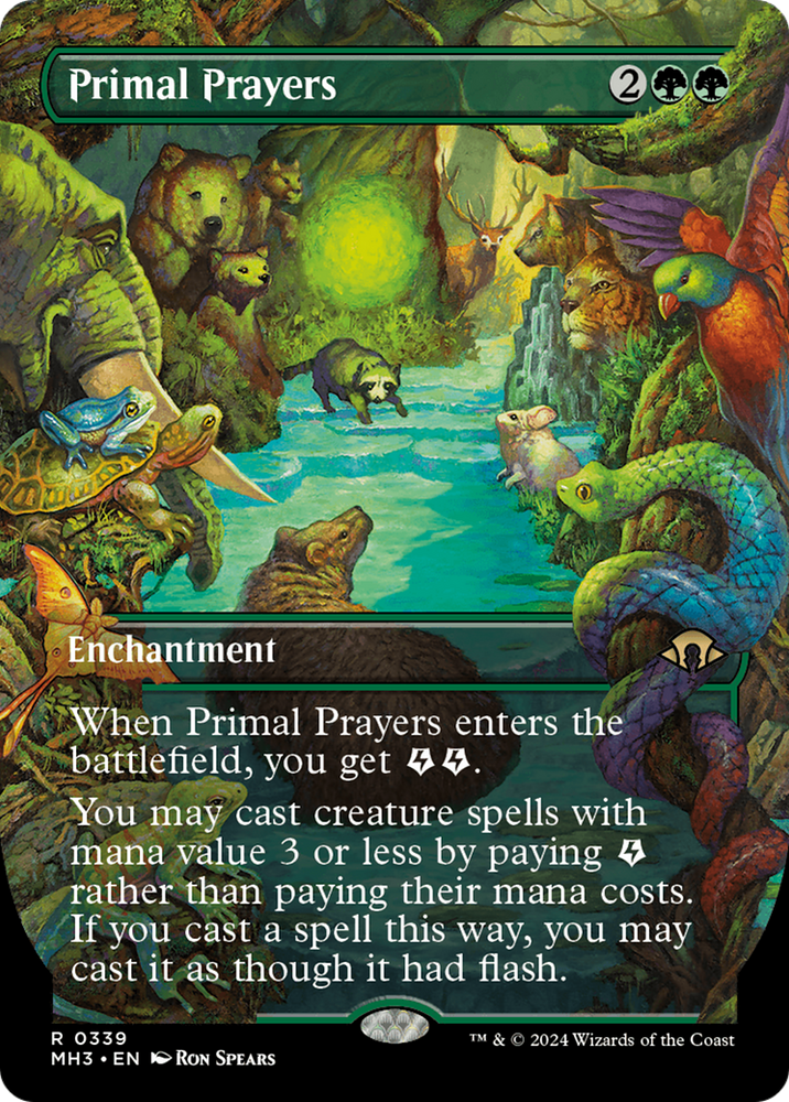 Primal Prayers (Borderless) (MH3-339) - Modern Horizons 3 (Borderless) Foil