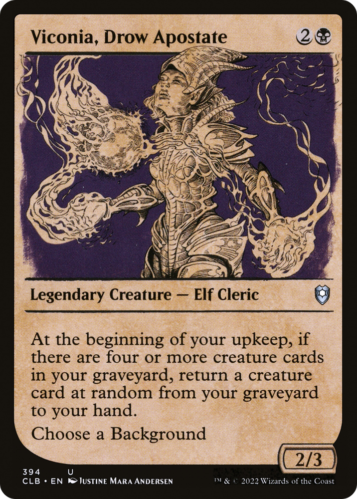 Viconia, Drow Apostate (Showcase) (CLB-394) - Commander Legends: Battle for Baldur's Gate: (Showcase) Foil