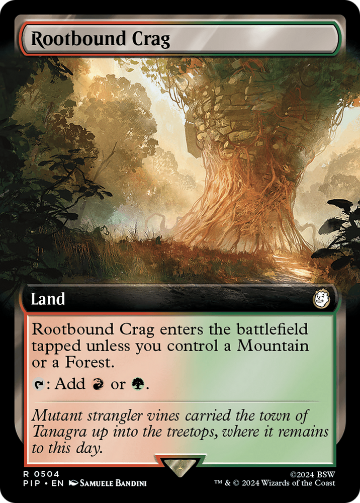 Rootbound Crag (Extended Art) (PIP-504) - Fallout: (Extended Art) Foil