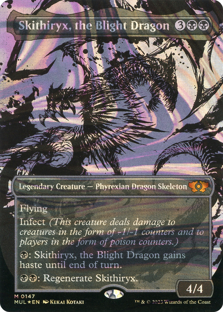 Skithiryx, the Blight Dragon (Halo Foil) (MUL-147) - Multiverse Legends: (Showcase) (Borderless) Foil