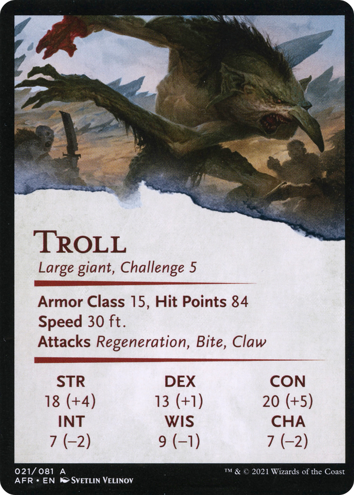 Loathsome Troll // Troll (AAFR-021) - Adventures in the Forgotten Realms Art Series (Borderless)