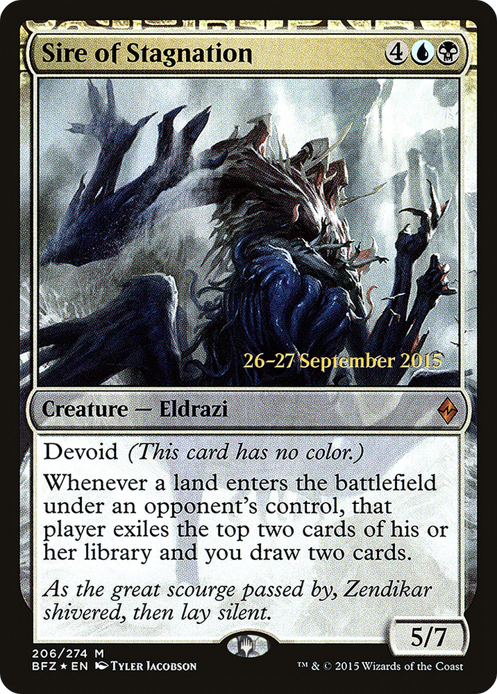 Sire of Stagnation (PRE-206S) - Battle for Zendikar Promos: (devoid) Foil