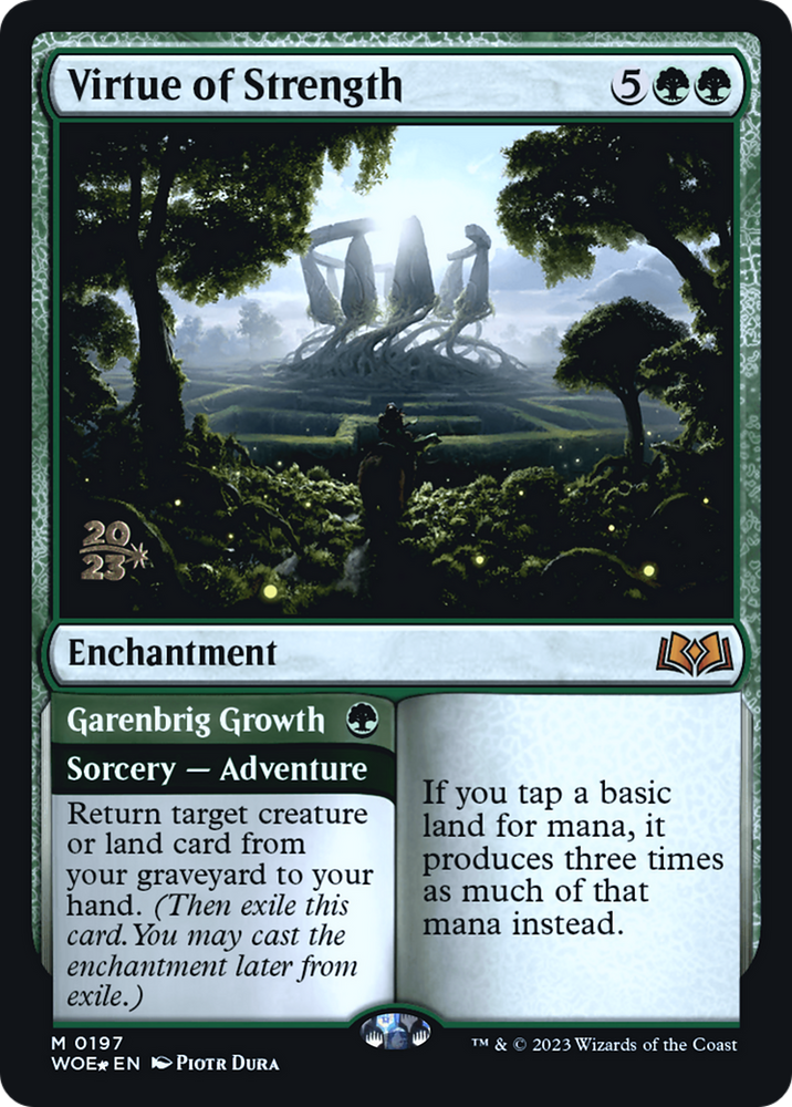 Virtue of Strength (PRE-197) - Wilds of Eldraine Promos Foil